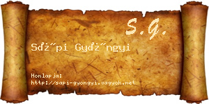 Sápi Gyöngyi névjegykártya