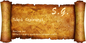 Sápi Gyöngyi névjegykártya