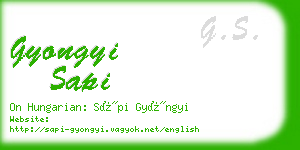 gyongyi sapi business card